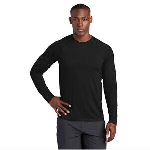 Men's Medium Black Long Sleeve Copper Infused Compression Crew-Neck Shirt New